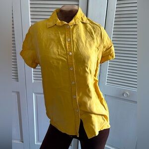 Tradlands Yellow Size Small Tencel & Linen 105 Seville Short Sleeve